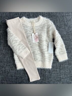 NWT Jessica Simpson Girls Tan Zebra Set Size 3T